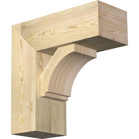 Imperial Block Rough Sawn Bracket W/ Offset Brace, Douglas Fir, 8W X 20D X 20H